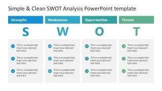 Simple & Clean SWOT Analysis Template for PowerPoint 