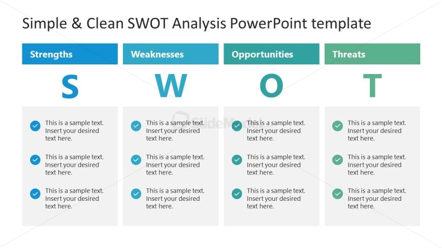 Simple & Clean SWOT Analysis Template for PowerPoint