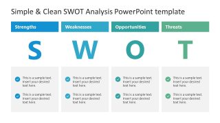 Simple & Clean SWOT Analysis PowerPoint Slide 