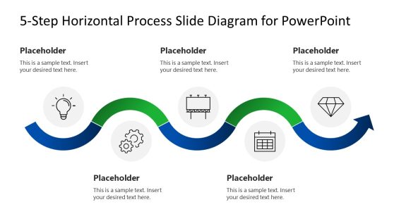 5-Item Horizontal Process Slide Diagram for PowerPoint