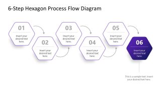 6-Step Hexagons Process Diargam Slide for PPT