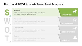 Horizontal SWOT Template for Presentation