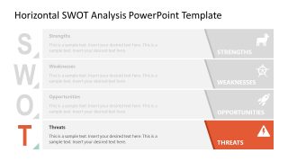 Horizontal SWOT PowerPoint Slide Template