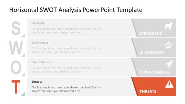 Horizontal SWOT PPT Presentation Template