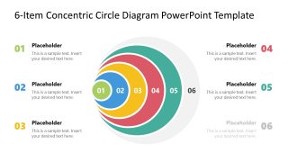 Creative 6-Item Concentric Circles Template Slide