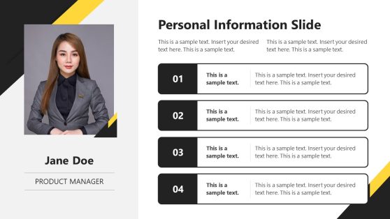 Editable Personal Introduction Slide Template