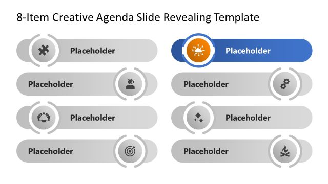 Highlight Slide for First Component – Creative Agenda Presentation Slide Template