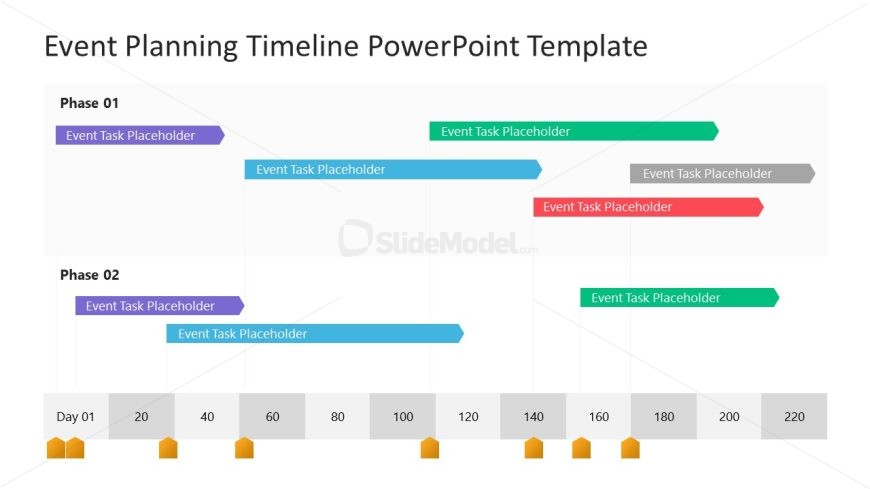 Editable Event Planning Creative Timeline Slide