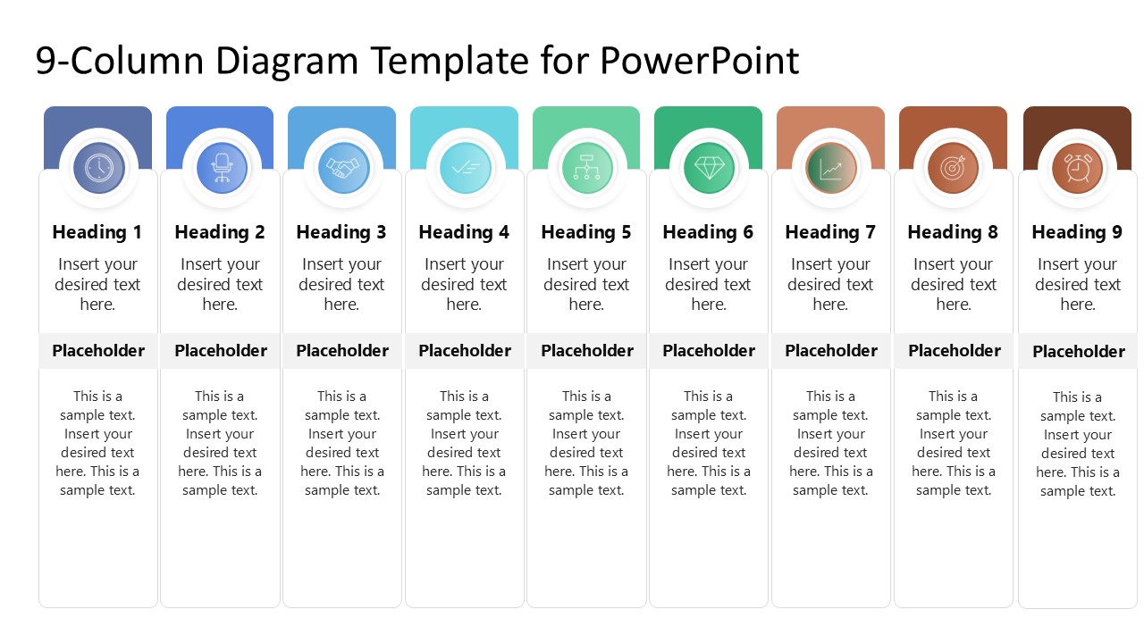 Customizable 9-Column Diagram Template