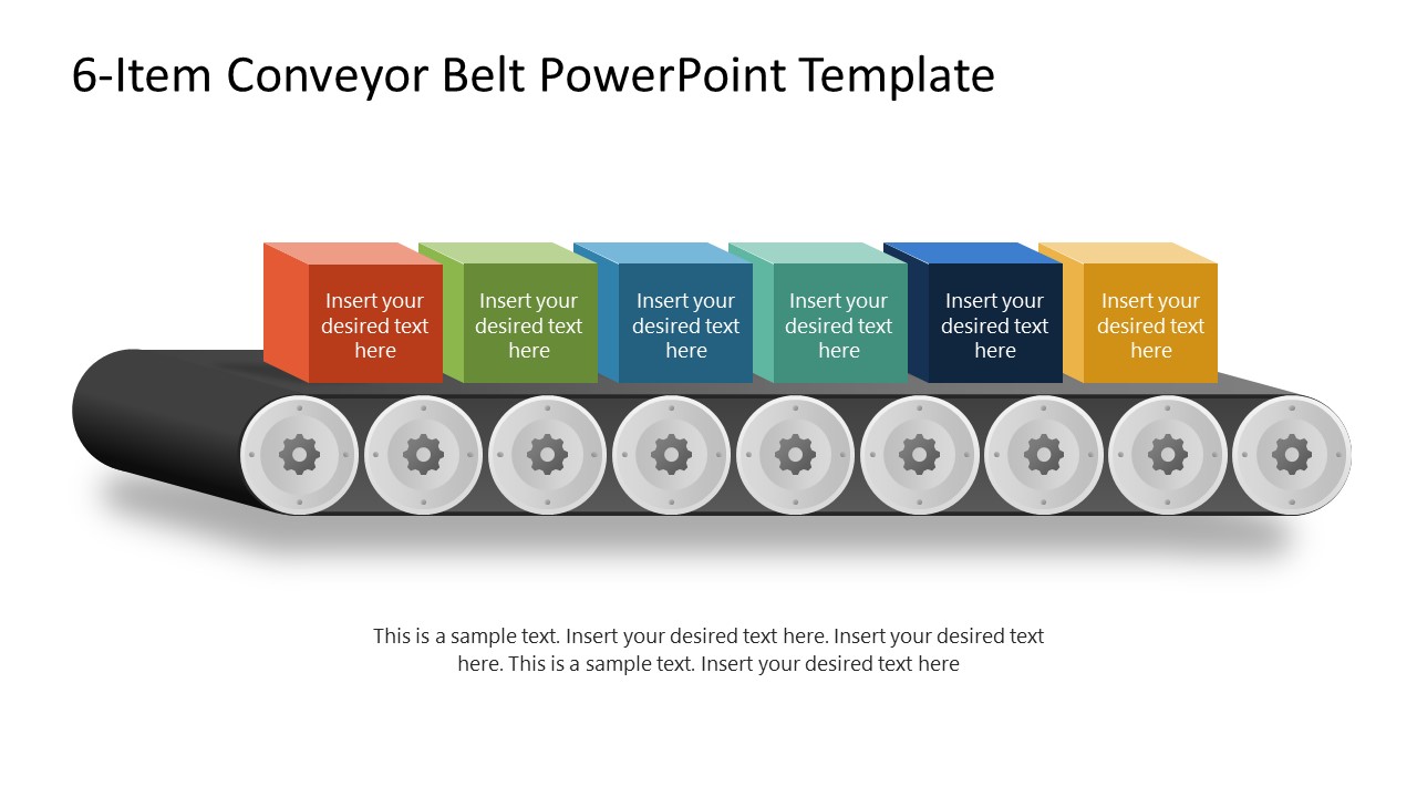 6-Item Conveyor Slide Template for Presentation 