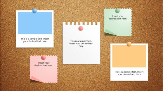 Editable Corkboard Slide Template for PPT