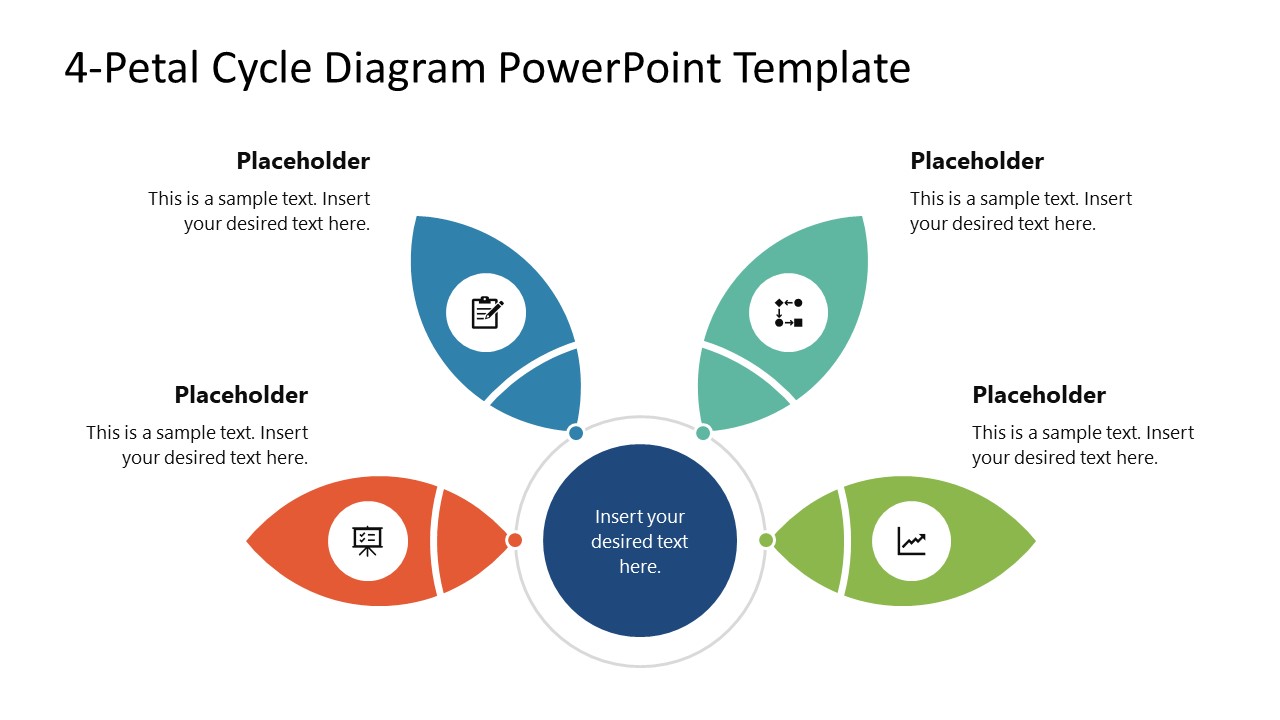 PPT Four Items Petal Diagram for Presentation