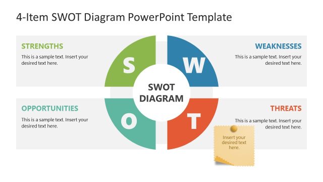 4-Item SWOT Diagram PowerPoint Slide