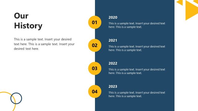 Our History Vertical Timeline Slide