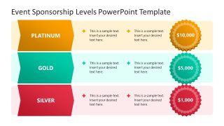 Event Sponsorship Levels PowerPoint Slide 