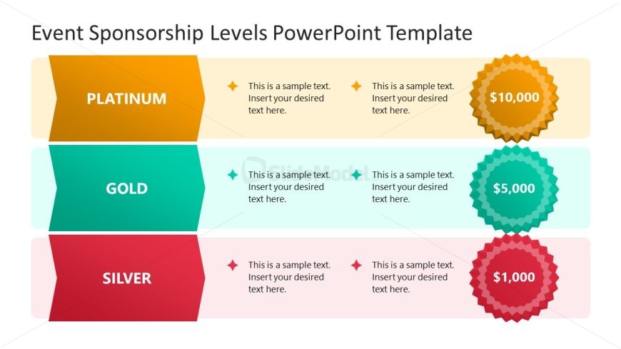 Event Sponsorship Levels PowerPoint Slide