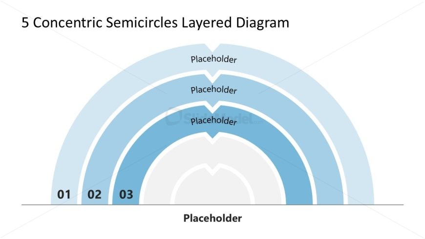 5 Concentric Semicircles Layered Diagram PowerPoint Template