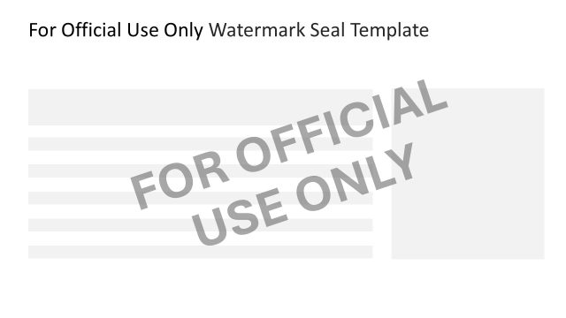 For Official Use Only Watermark Stamp Template
