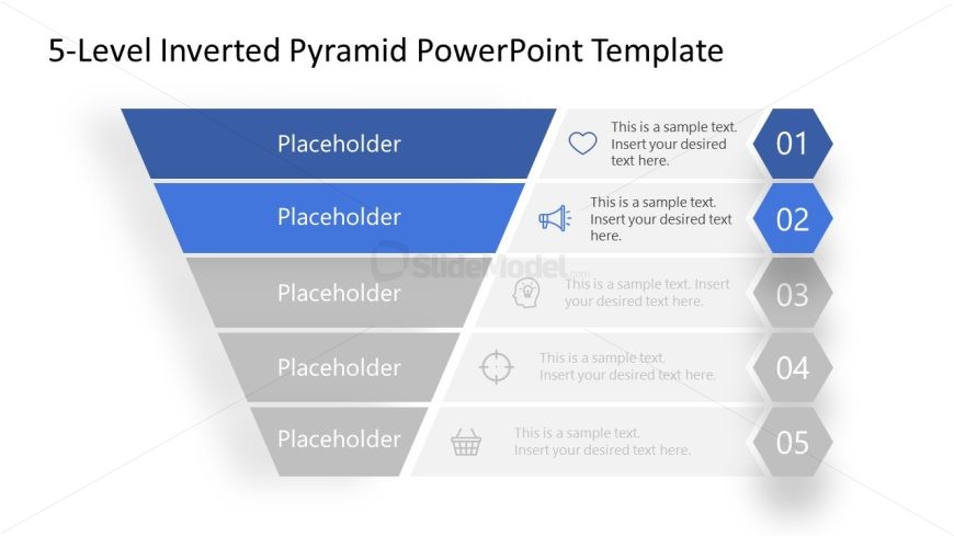 Two Levels Highlight Pyramid Diagram Slide