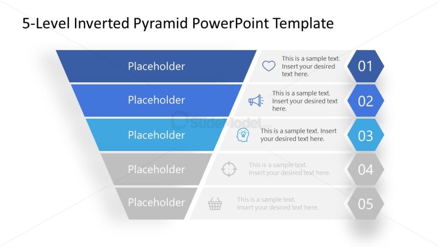 Editable Pyramid Diagram with Three Colored Levels