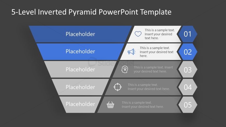 Black Background Inverted Pyramid Diagram 