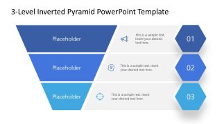 Editable 3-Level Inverted Pyramid PPT Template