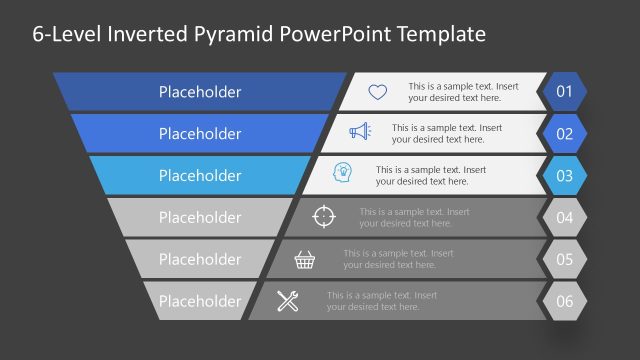 Stage 3 Inverted Pyramid PowerPoint Dark Background Slide