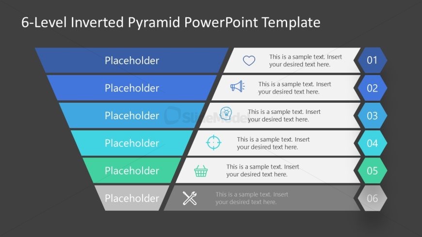 6-Level Inverted Pyramid Presentation Template 