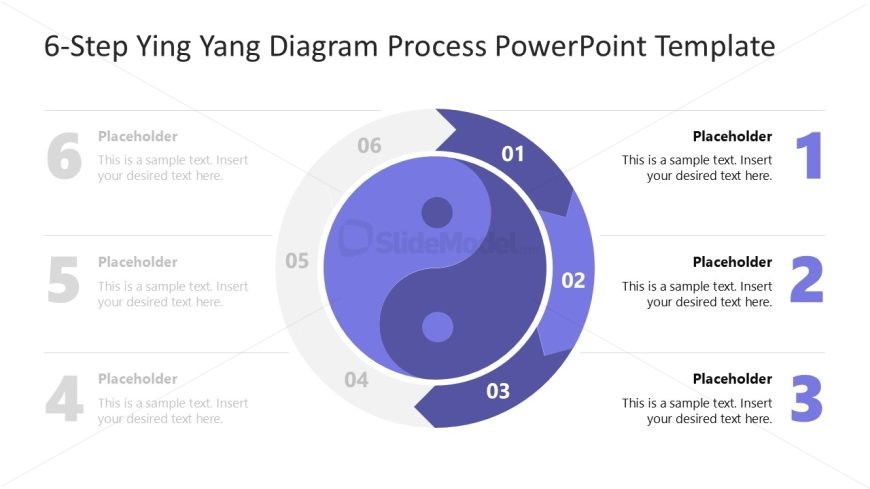 6-Step Ying Yang PowerPoint Slide  