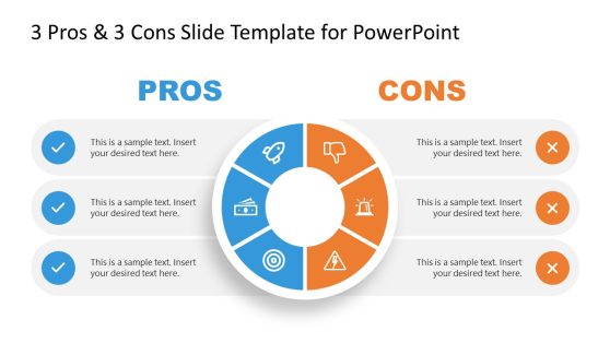 3 Pros & 3 Cons Slide Template for PowerPoint