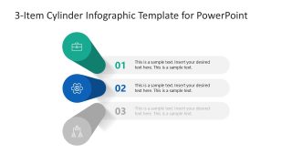 3-Item Cylinder Infographic Slide Template 