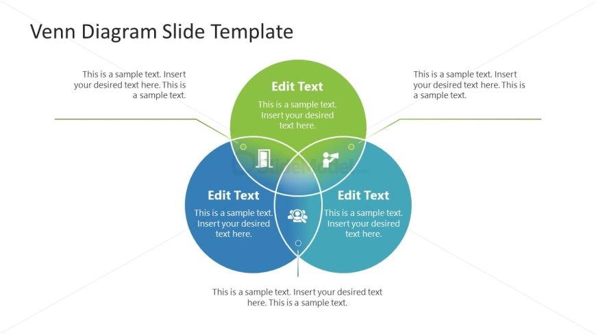 Editable Three Circle Venn Diagram for PowerPoint 