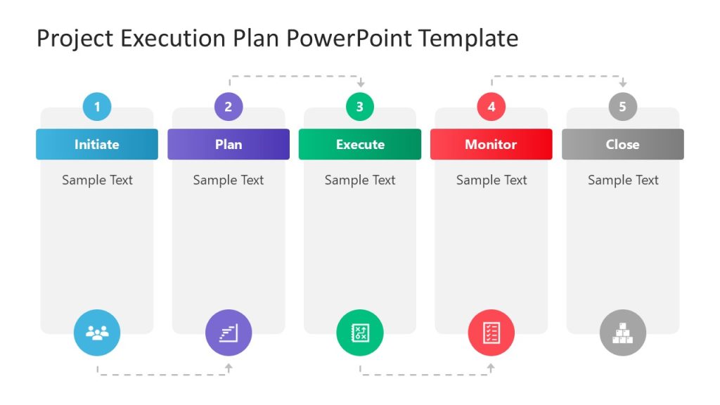 6-Step Project Execution Plan Slide Template - SlideModel