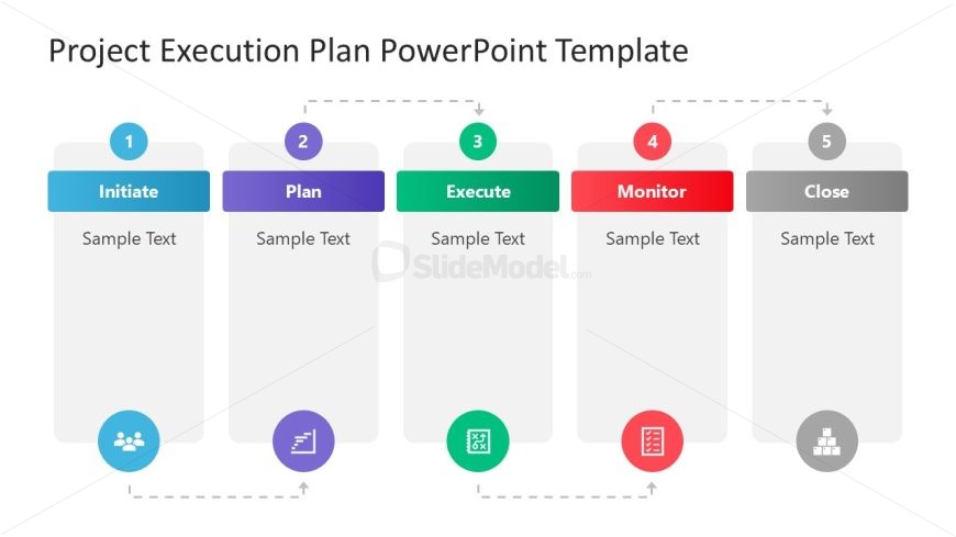 6-Step Project Execution Plan PowerPoint Slide