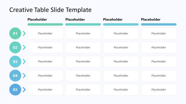Customizable Table Template Slide for Presentation