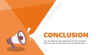 Editable Conclustion Slide with Megaphone Infographic