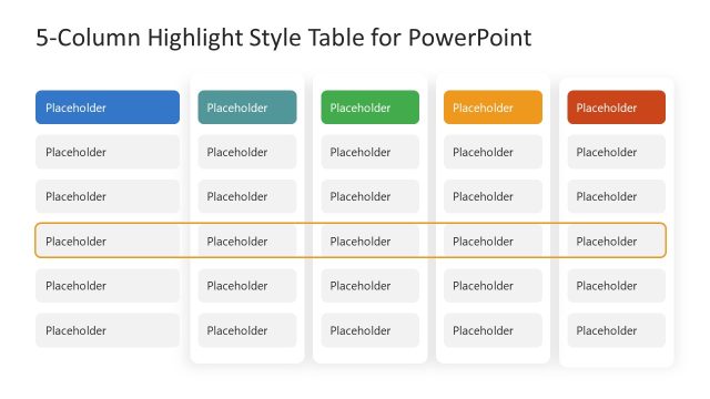 Column Highlight Style Presentation Table
