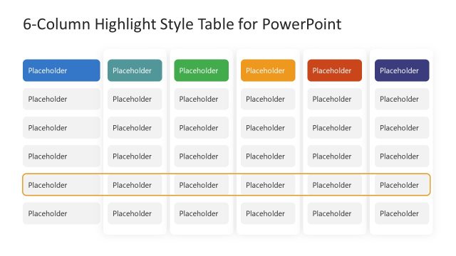Editable Column Highlight Style Table Slide