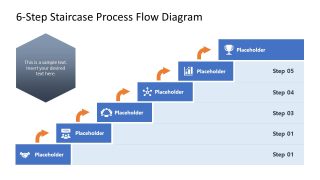 6-Step Staircase Process Flow Diagram PPT Template