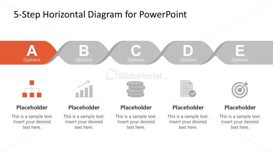 Org Chart Step 1 Horizontal PowerPoint Diagram Template