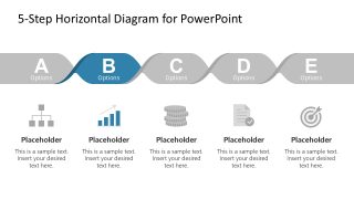 Graph Icon Slide in 5-Step Horizontal Diagrm