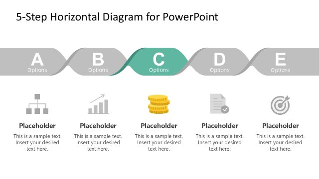 Third Slide in Five Step PowerPoint Horizontal Diagram