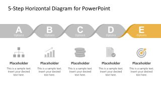 Slide 5 of 5 Steps Horizontal Diagram for PPT