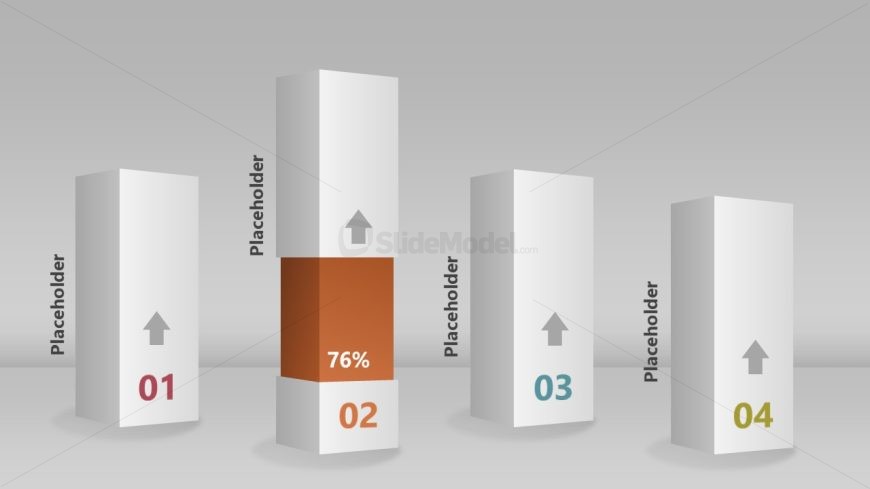 3D Data Comparison Columns Infographic PowerPoint Template