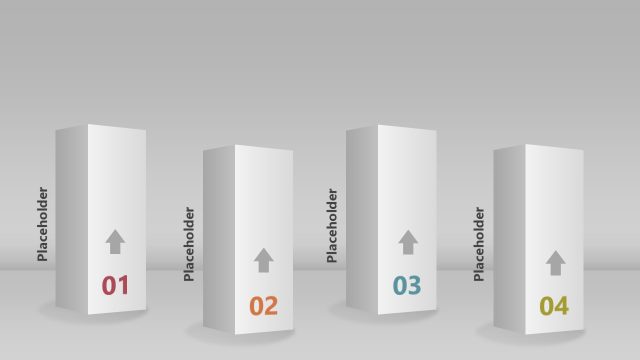 3D Data Comparison Columns PPT Slide Template