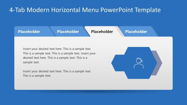 4-Tab Modern Horizontal Menu Template Slide
