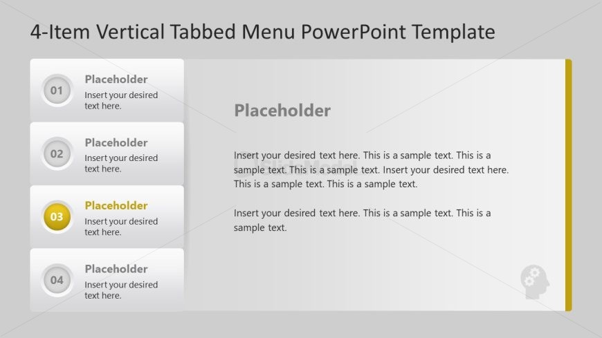 4-Item Tabbed Menu Template Slide 