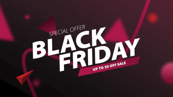 Diagonal Black Friday Banner PowerPoint Template