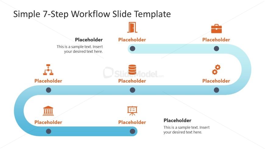 7-Step Horizontal Process Flow Diagram for PPT