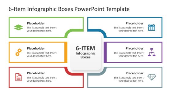 6-Item Infographic Boxes PowerPoint Template